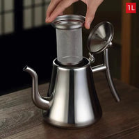 Théière acier inoxydable poli avec infuseur grande capacité