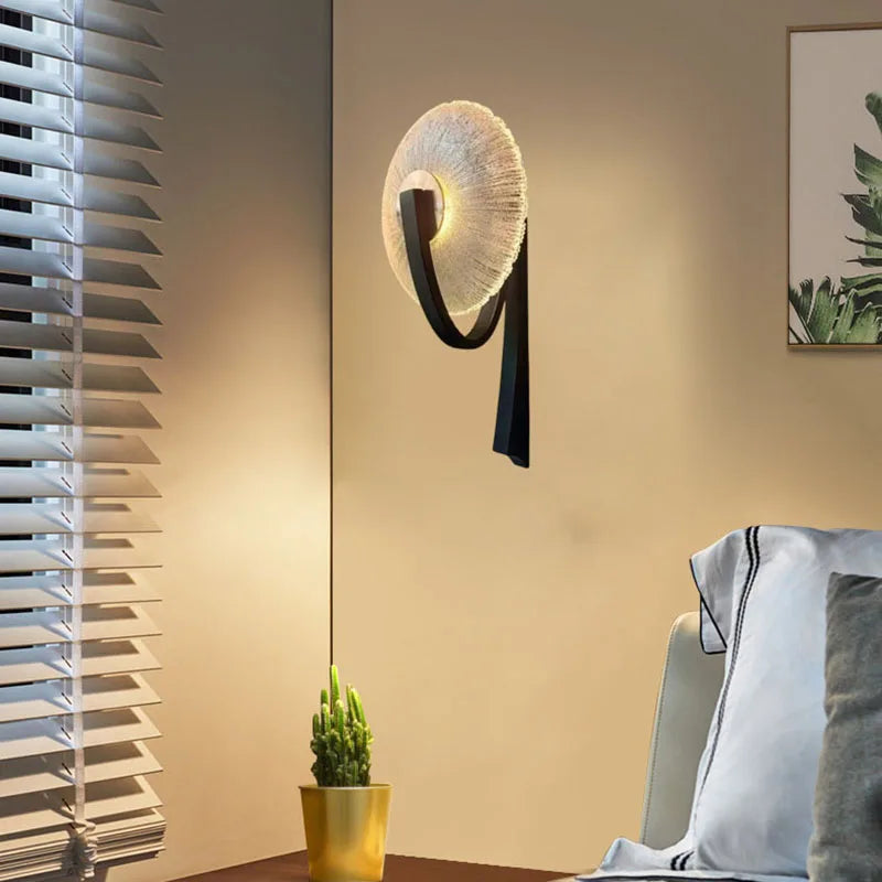 applique murale led métal verre transparent pour intérieur design élégant - vue 4 sur 8