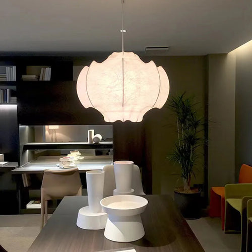 plafonnier wabi sabi en soie japonaise pour décoration intérieure moderne - vue 3 sur 9
