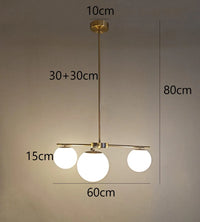 lustre nordique moderne en verre laiteux pour décoration maison