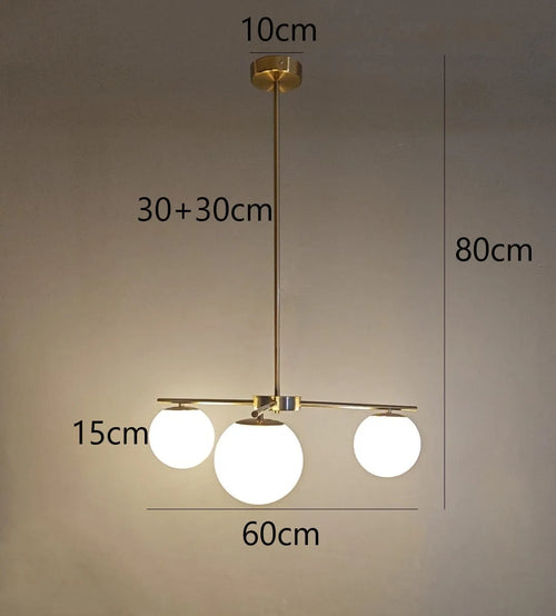 lustre nordique moderne en verre laiteux pour décoration maison