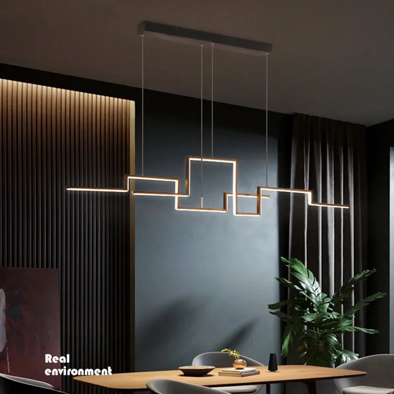 lustre moderne dimmable pour intérieur design élégant à suspendre - vue 3 sur 9