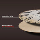 horloge murale en bois rétro avec chiffres romains décorative et silencieuse