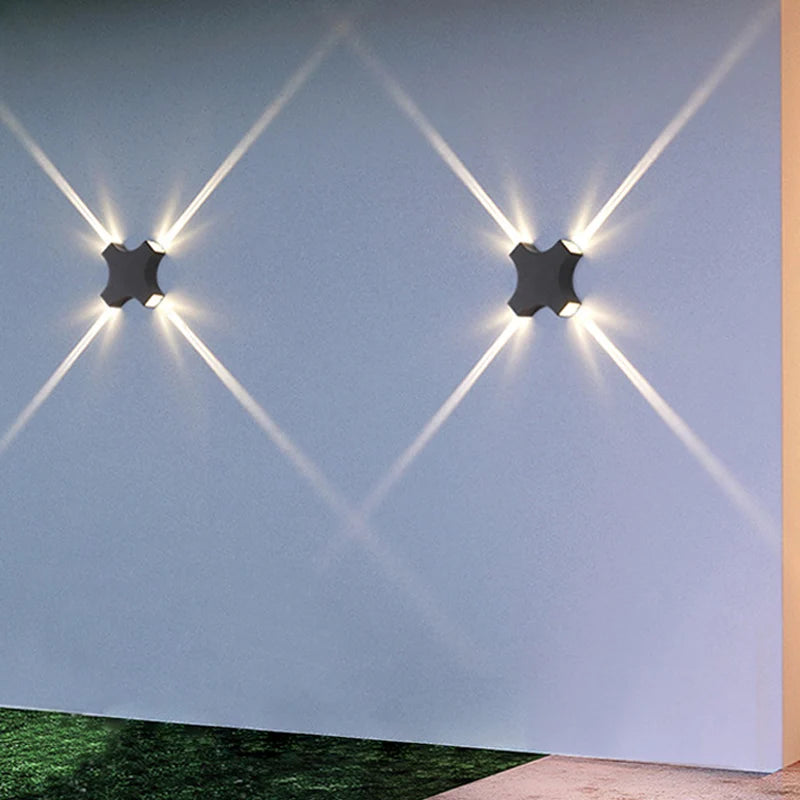 applique murale led étroite à quatre faisceaux pour éclairage extérieur jardin - vue 2 sur 6