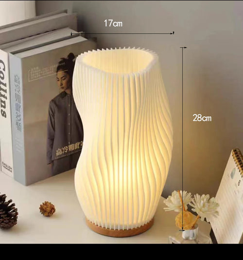 Lampe à poser Abat-jour imprimé en 3D de Style crème française - vue 11 sur 14