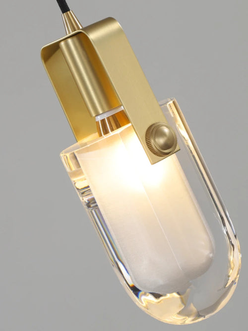 lustre en cristal cuivre design nordique pour intérieur moderne - vue 5 sur 7