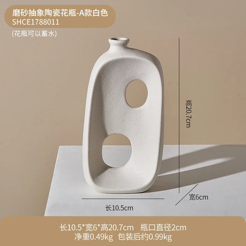 vase ajouré en céramique pour fleurs sèches et décoration intérieure - vue 12 sur 13