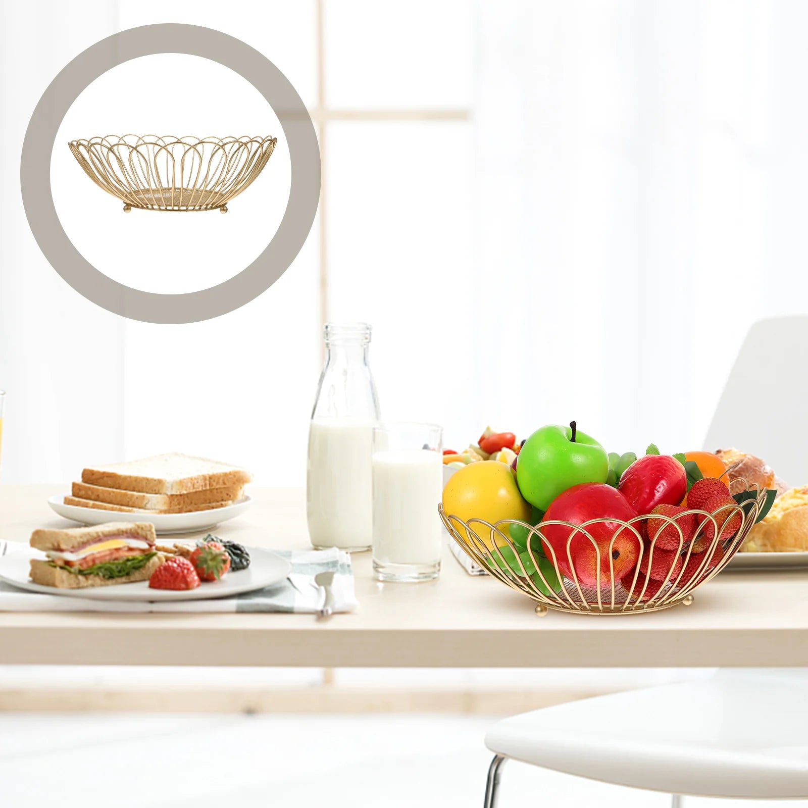 étagères de rangement en fer pour assiettes et fruits multifonctions - vue 7 sur 7