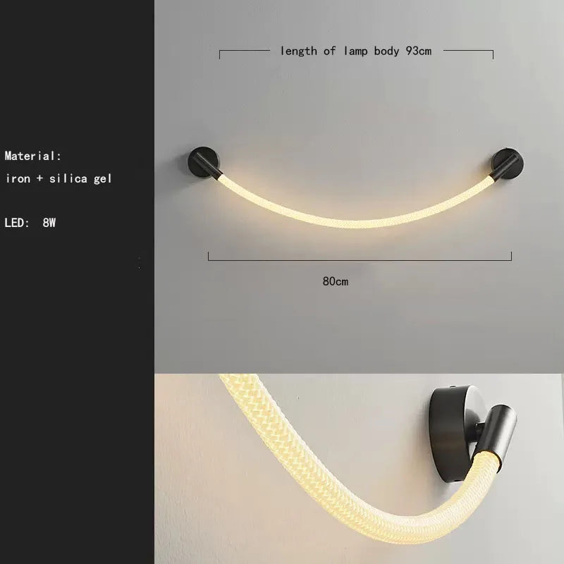 applique murale led en silicone et acier inoxydable 3000k