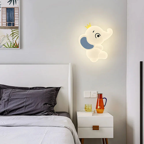 applique murale moderne éléphant pour enfant lumière douce - vue 4 sur 12