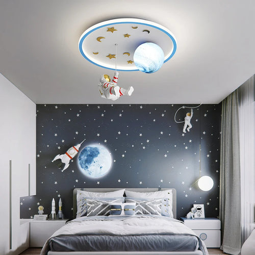 plafonnier led nordique créatif planète astronaute pour enfants - vue 5 sur 12