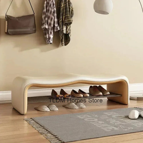 banc de rangement minimaliste pour chaussures avec siège design - vue 2 sur 12
