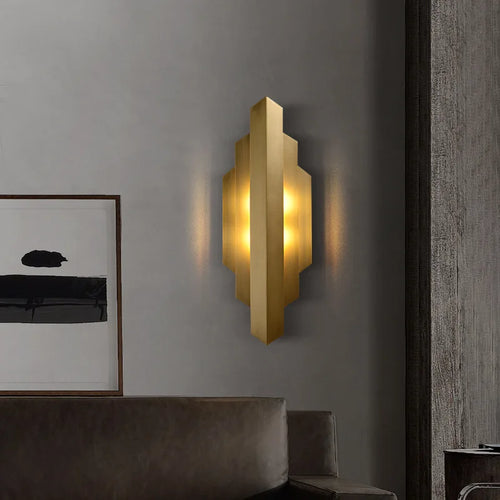 applique murale moderne en acier inoxydable doré pour intérieur - vue 2 sur 7