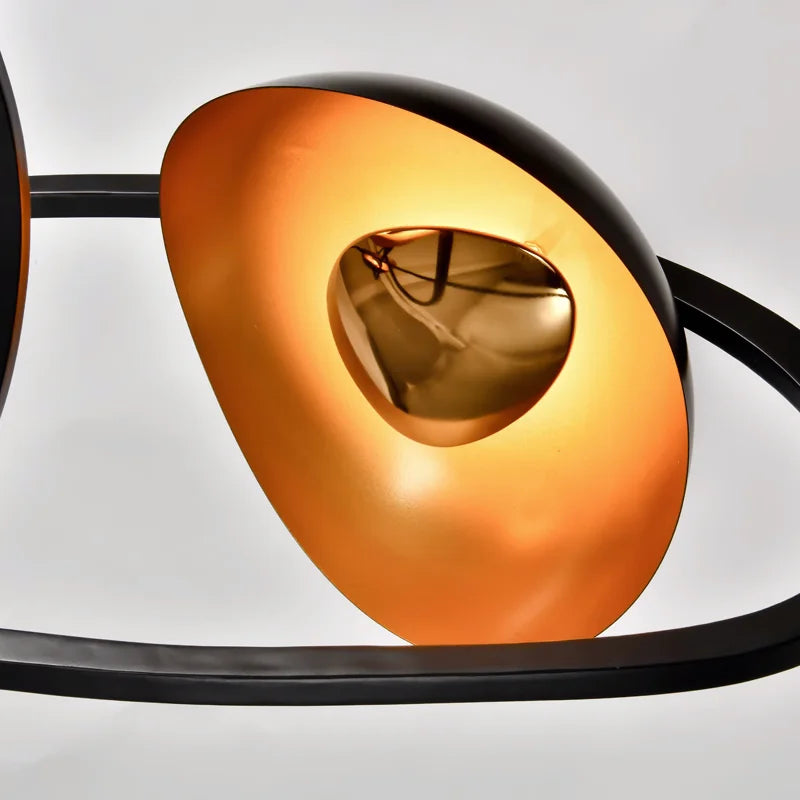 Lustre design noir et cuivré moderne - vue 5 sur 9