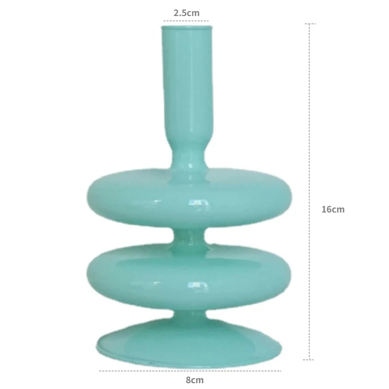 bougeoirs coniques en verre pour décoration de table de mariage - vue 30 sur 32