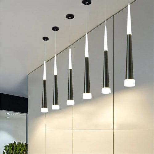 Thrisdar 7W cône Long Tube suspension LED lumière chambre chevet lampes suspendues boutique Bar café salle à manger cuisine suspension - vue 4 sur 11