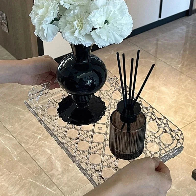 plateau en acrylique luxe pour rangement et décoration - vue 3 sur 7
