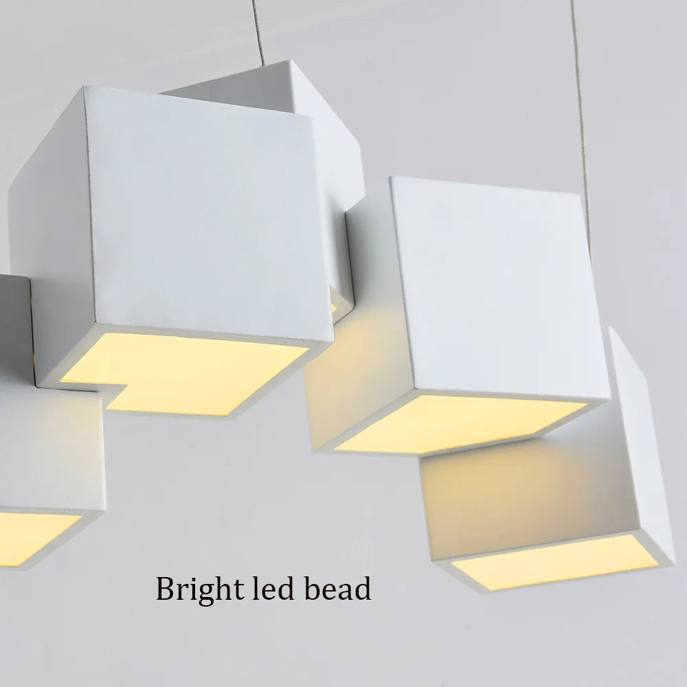suspension led créative luminaire cube pour intérieur - vue 5 sur 10