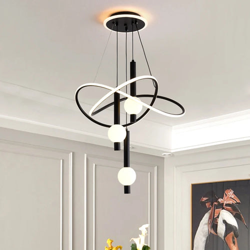 lustre moderne léger avec éclairage led pour intérieur - vue 6 sur 9