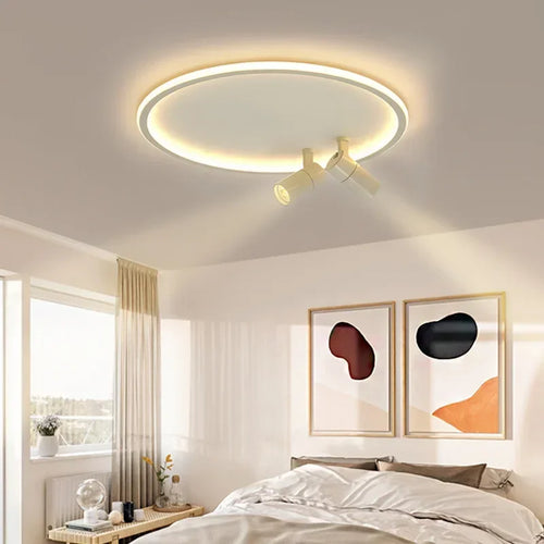 plafonnier moderne à leds avec projecteur lustre luminaire - vue 5 sur 12