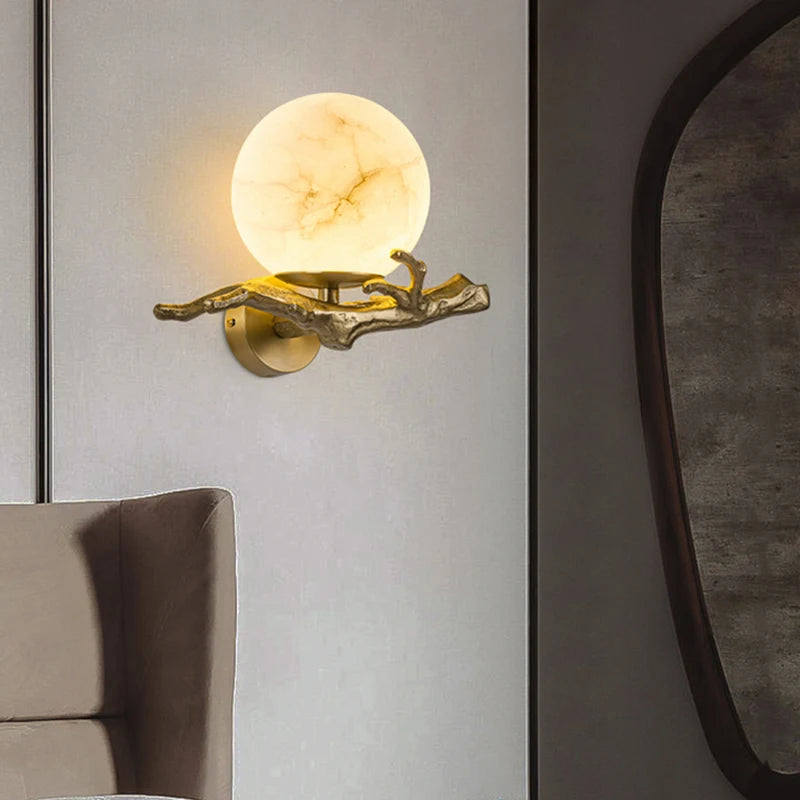 applique murale en cuivre et marbre naturel design élégant pour intérieur - vue 1 sur 7