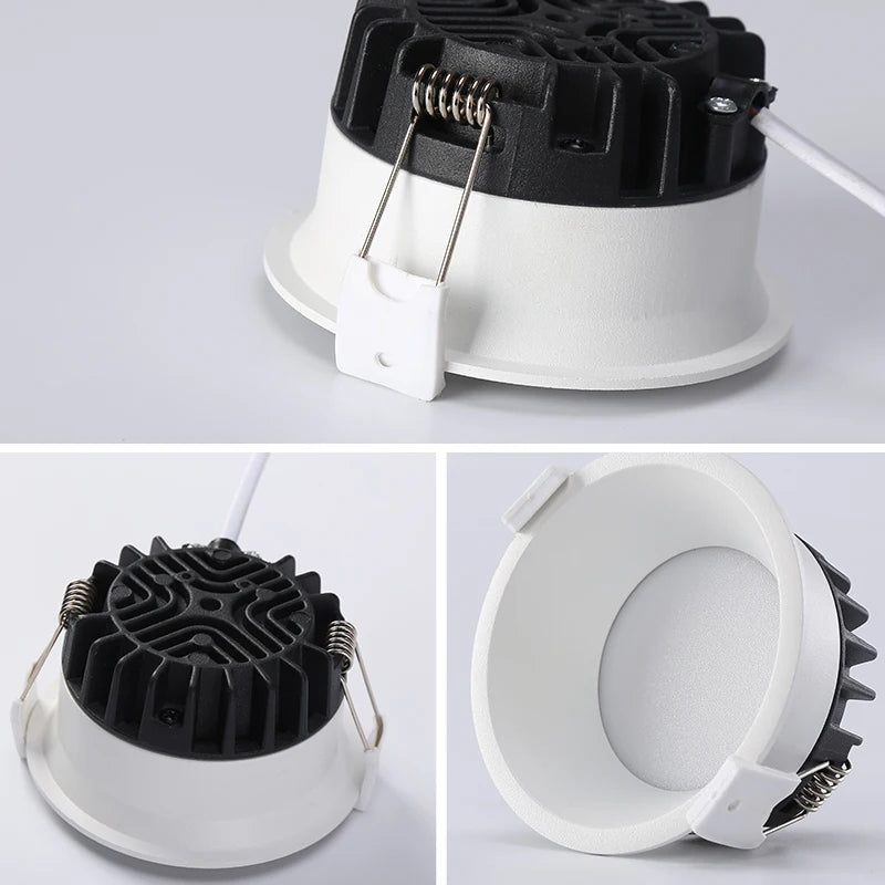 plafonnier led dimmable encastré pour éclairage intérieur design moderne - vue 3 sur 10