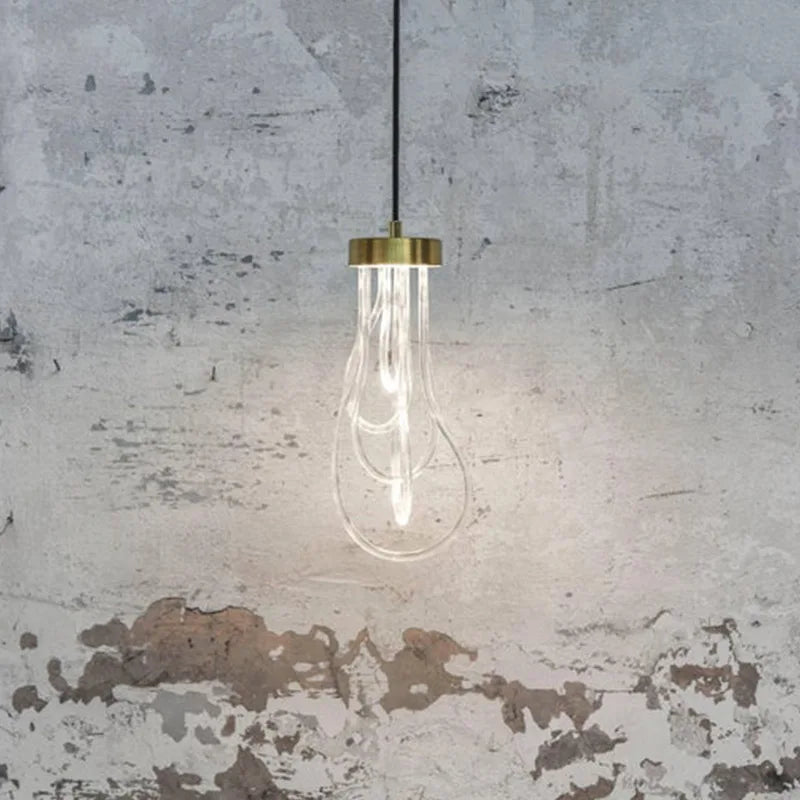 suspension led lumière transparente acrylique 	 fil réglable - vue 3 sur 8