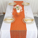 Chemin de table orange à paillettes décoration fêtes