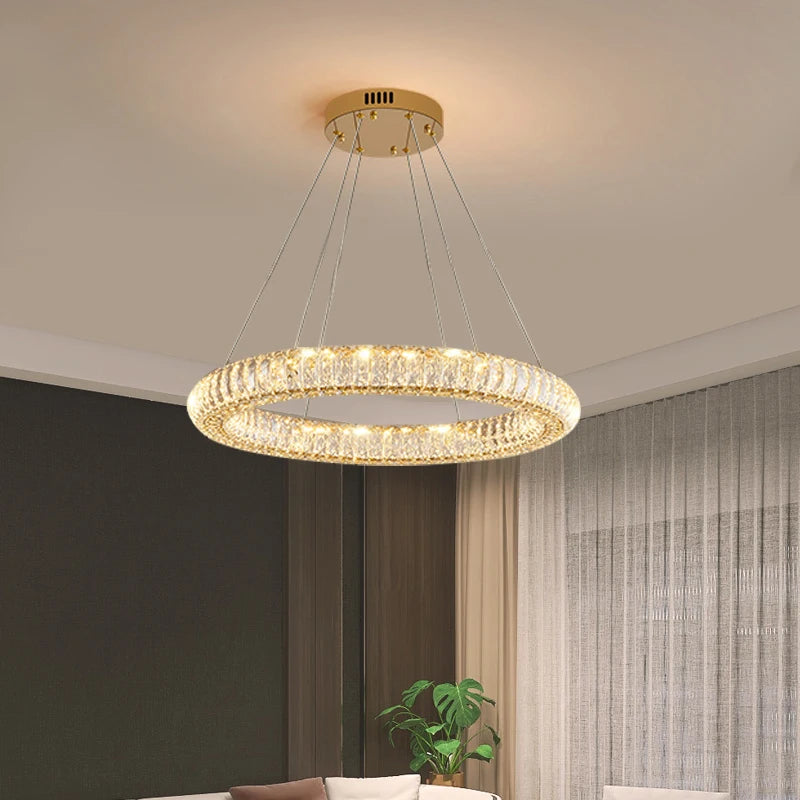 lustre en cristal moderne lumineux pour intérieur élégant - vue 3 sur 12