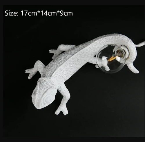 lampe de table led mignon lézard nordique en résine - vue 9 sur 11