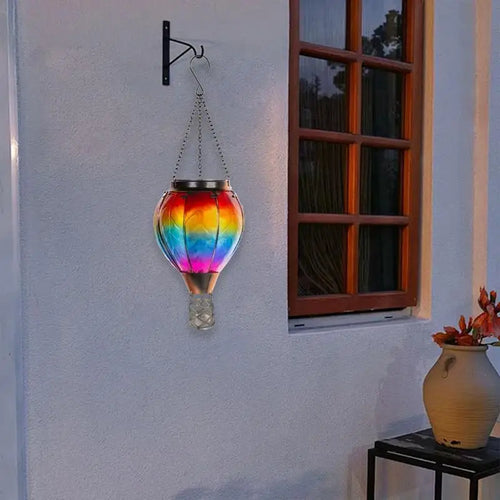 lampe solaire montgolfière led extérieure avec flamme vacillante - vue 7 sur 7