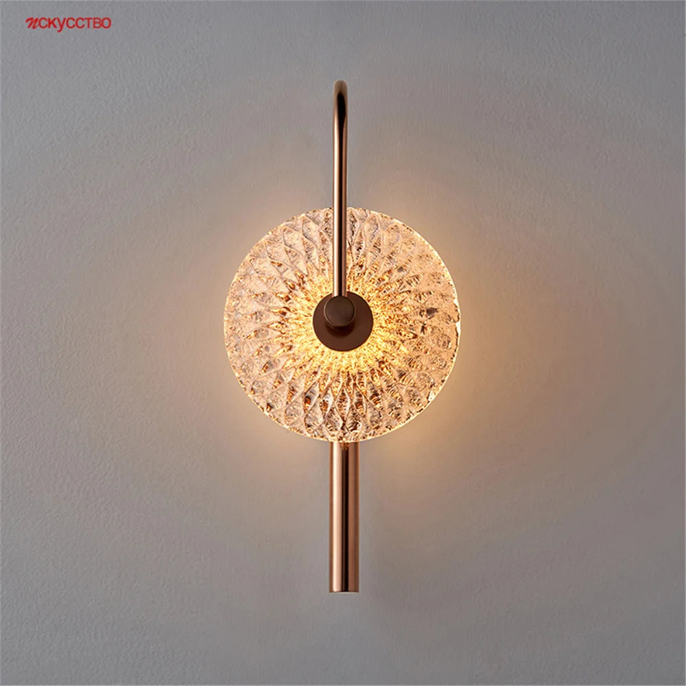 applique murale led ronde en verre de luxe pour éclairage artistique - vue 1 sur 7