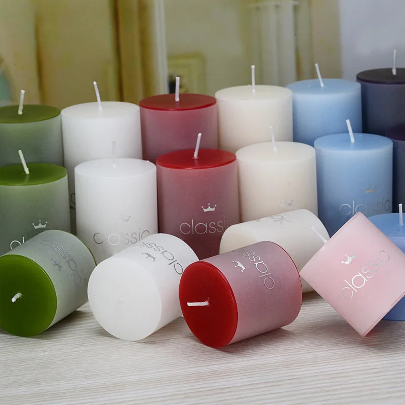 bougies piliers parfumées décoratives sans fumée en plusieurs tailles et couleurs - vue 1 sur 29