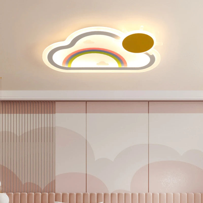 plafonnier nuage arc-en-ciel led pour chambre d'enfant - vue 5 sur 8