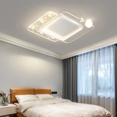 plafonnier led doré style nordique créatif pour toute la maison - vue 6 sur 23
