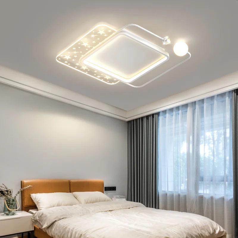 plafonnier led doré style nordique créatif pour toute la maison - vue 6 sur 23