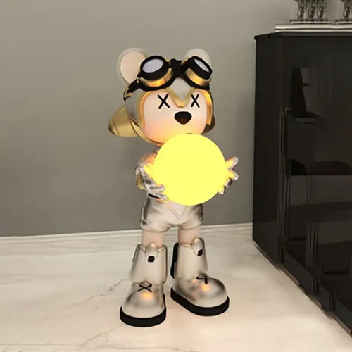 lampadaire ours interstellaire lumineux pour enfants décoratif - vue 3 sur 10