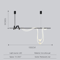 suspension led moderne pour intérieur long et simple