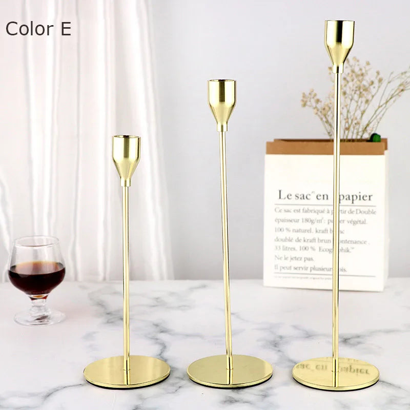 bougeoirs en métal luxueux pour mariage et décoration élégante - vue 6 sur 11