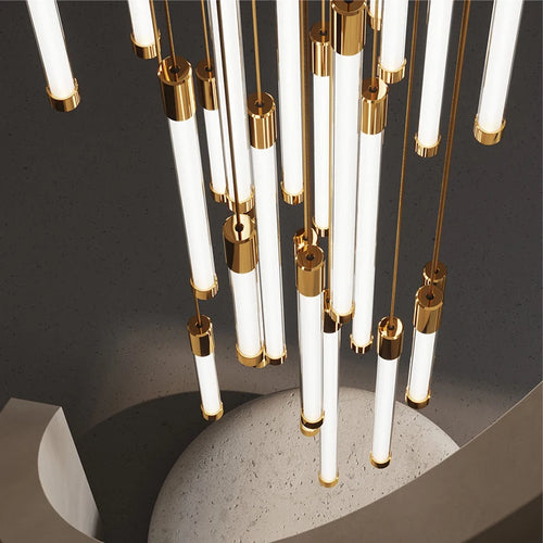 Modern luxury staircase LED pendant lights, duplex living room and attic lighting, restaurant decoration, hanging pendant lights - vue 7 sur 15