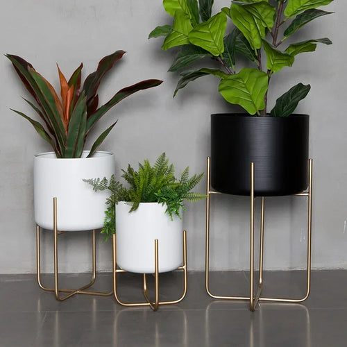etagère à plantes dorée support à fleurs amovible et polyvalent - vue 2 sur 12