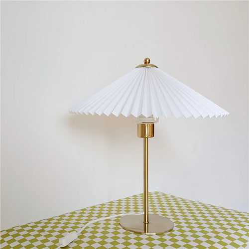 lampadaire rétro avec abat-jour plissé éclairage décoratif polyvalent - vue 7 sur 9