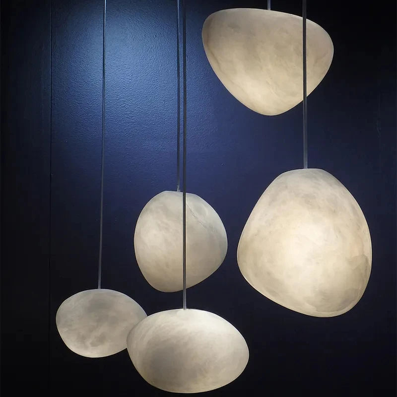 lustre moderne led texture naturelle marbre - vue 6 sur 10