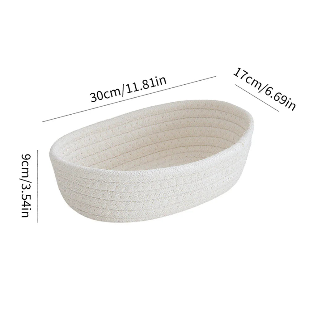 paniers ovales en corde de coton pour rangement et organisation - vue 11 sur 18