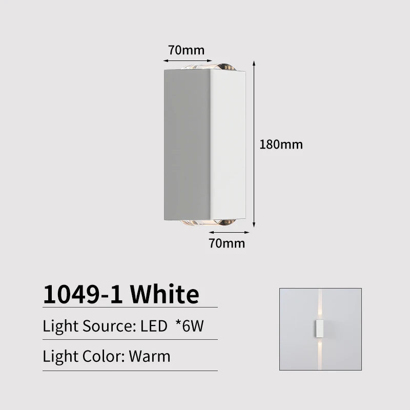 JoollySun applique murale LED lumières éclairage extérieur moderne décor à la maison luminaires pour balcon porche lampe étanche IP65 appliques murales - vue 10 sur 11