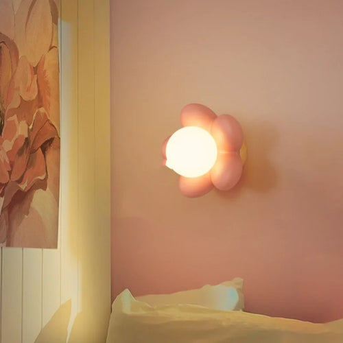 applique murale style nordique lampe à fleurs chaude pour enfants décoration maison - vue 2 sur 8