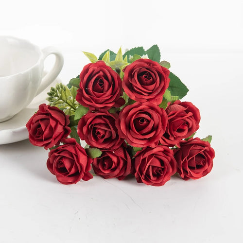 bouquet de roses artificielles en soie pour décorations et événements festifs - vue 13 sur 12