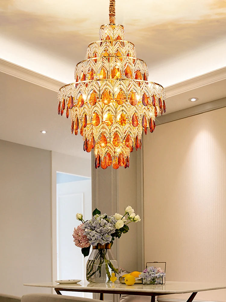 plafonnier led en chrome doré design élégant pour intérieur - vue 5 sur 13