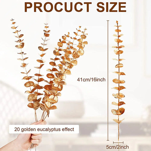 lot de 5 branches d eucalyptus artificielles pour décoration florale - vue 4 sur 12