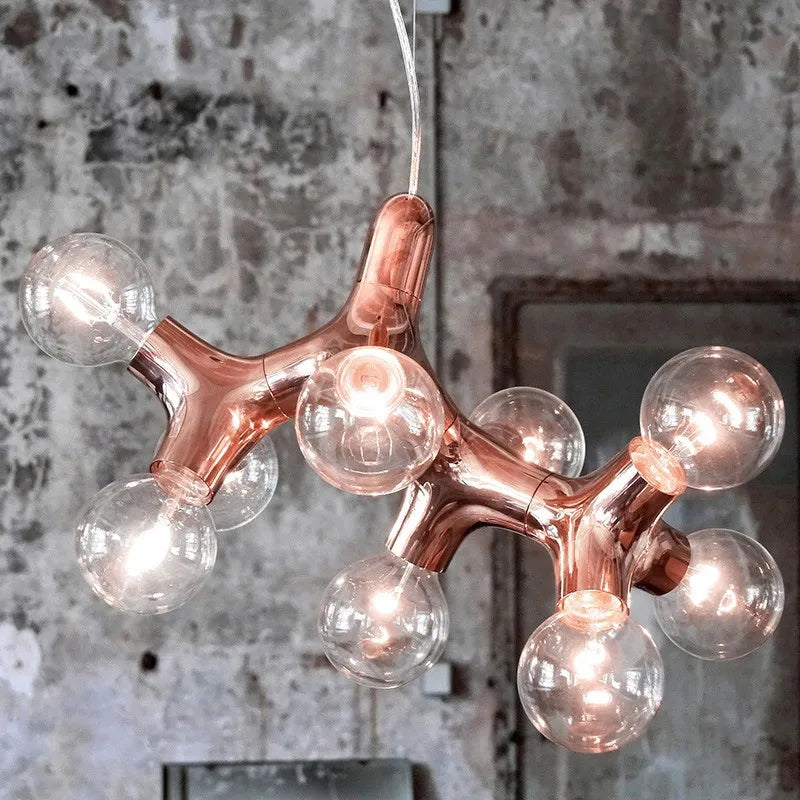 lustre design moléculaire nordique italien 	 2023 villa - vue 3 sur 6